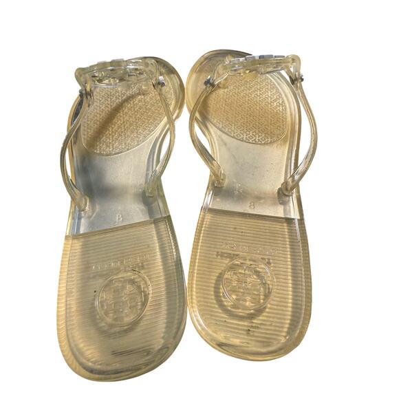 Tory Burch Miller Jelly Thong Sandals, PVC Style With White Medallion, Size 8 - Picture 5 of 6